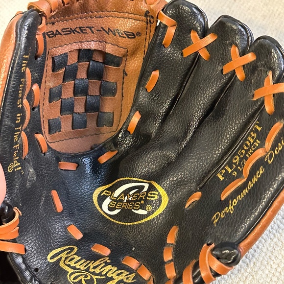 Rawlings PL950BT 9.5" RHT Left-Handed Kid's Softball Baseball Glove - Picture 7 of 7
